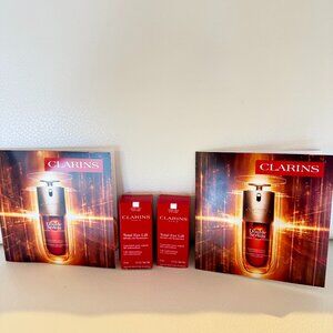 2 BOXED CLARINS TOTAL EYE LIFT REPLENISH CONCENTRATE & DOUBLE SERUM TRAVEL 3ML